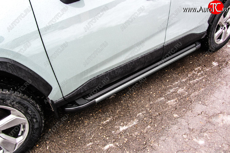 11 299 р. Пороги алюминиевые Luxe Black 1700 на  Toyota RAV4  XA50 (2018-2025) 5 дв. дорестайлинг (Luxe Black)  с доставкой в г. Кемерово