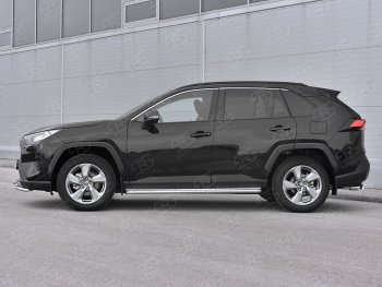 24 649 р. Пороги SLITKOFF d42 с листом  Toyota RAV4  XA50 (2018-2025) 5 дв. дорестайлинг (лист алюминий, труба нержавейка)  с доставкой в г. Кемерово. Увеличить фотографию 3