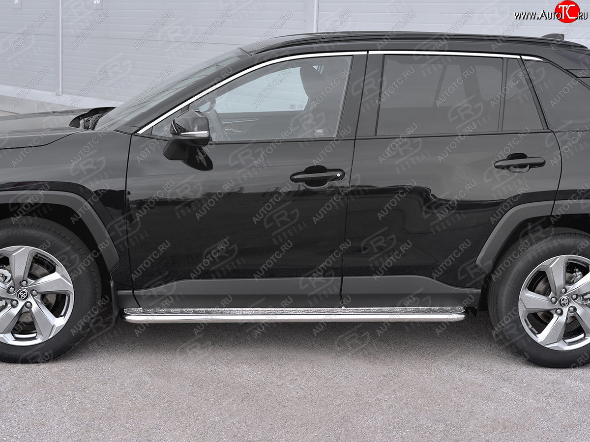 22 999 р. Пороги SLITKOFF d42 с листом  Toyota RAV4  XA50 (2018-2025) 5 дв. дорестайлинг (лист алюминий, труба сталь)  с доставкой в г. Кемерово