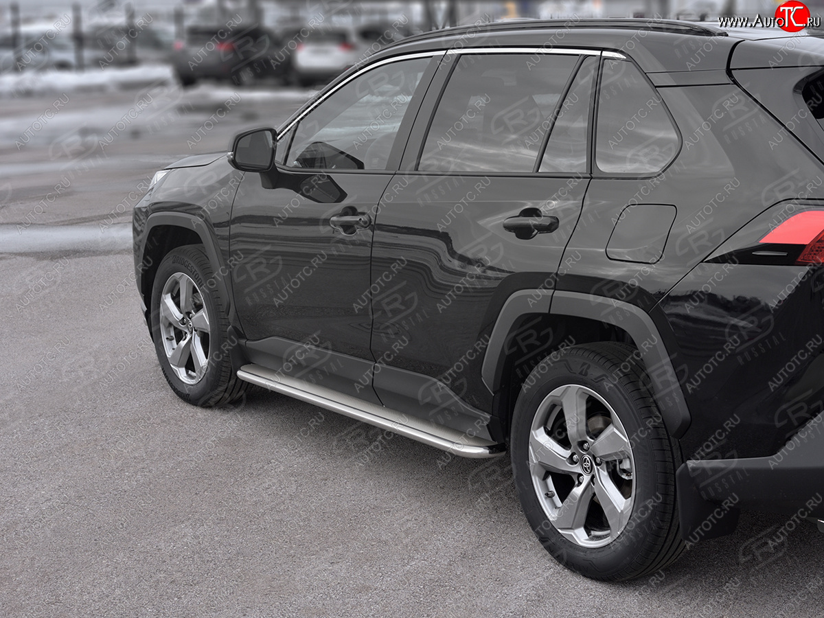 35 549 р. Пороги SLITKOFF d42 с листом  Toyota RAV4  XA50 (2018-2025) 5 дв. дорестайлинг (лист нержавейка, труба нержавейка)  с доставкой в г. Кемерово