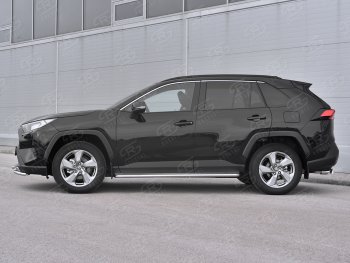 35 549 р. Пороги SLITKOFF d42 с листом  Toyota RAV4  XA50 (2018-2025) 5 дв. дорестайлинг (лист нержавейка, труба нержавейка)  с доставкой в г. Кемерово. Увеличить фотографию 3