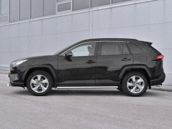 19 999 р. Защита порогов на SLITKOFF труба d63  Toyota RAV4  XA50 (2018-2025) 5 дв. дорестайлинг (защита порогов с закругленными торцами)  с доставкой в г. Кемерово. Увеличить фотографию 2