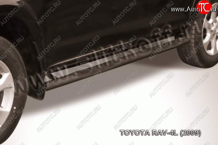 12 349 р. Защита порогов Slitkoff Toyota RAV4 XA30 5 дв. удлиненный 2-ой рестайлинг (2010-2013) (Цвет: серебристый)  с доставкой в г. Кемерово
