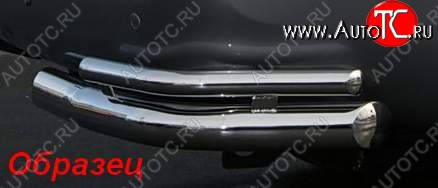 1 043 р. Защита заднего бампера из двойных боковых уголков Souz-96 (d76/42)  Toyota RAV4  XA30 (2010-2013) 5 дв. удлиненный 2-ой рестайлинг  с доставкой в г. Кемерово