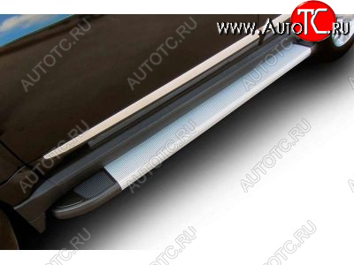 13 349 р. Пороги алюминиевые Slitkoff  Toyota RAV4  XA30 (2010-2013) 5 дв. 2-ой рестайлинг (Optima Silver)  с доставкой в г. Кемерово