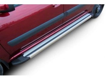 Пороги алюминиевые Slitkoff Toyota RAV4  XA30 (2010-2013) 5 дв. 2-ой рестайлинг (Luxe Black)