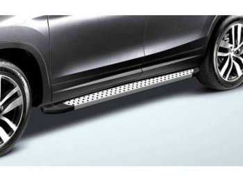 Пороги алюминиевые Slitkoff Toyota RAV4  XA30 (2010-2013) 5 дв. 2-ой рестайлинг (Standart Silver)