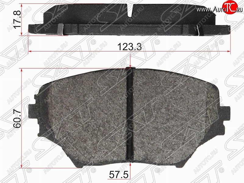 1 179 р. Колодки тормозные (передние) SAT Toyota RAV4 CA20 5 дв. дорестайлинг (2000-2003)  с доставкой в г. Кемерово