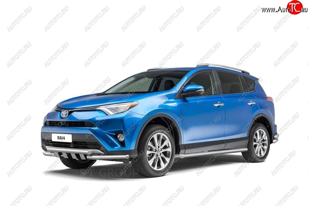 26 239 р. Защита порогов из трубы Ø63 Petroil Tuning  Toyota RAV4  XA40 (2012-2019) 5 дв. дорестайлинг, 5 дв. рестайлинг (Нержавеющая полированная сталь)  с доставкой в г. Кемерово