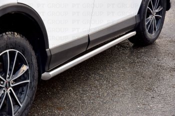 26 239 р. Защита порогов из трубы Ø63 Petroil Tuning  Toyota RAV4  XA40 (2012-2019) 5 дв. дорестайлинг, 5 дв. рестайлинг (Нержавеющая полированная сталь)  с доставкой в г. Кемерово. Увеличить фотографию 3