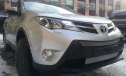 1 539 р. Нижняя сетка (для комплектации Стандарт) на бампер Russtal (хром)  Toyota RAV4  XA40 (2012-2015) 5 дв. дорестайлинг  с доставкой в г. Кемерово. Увеличить фотографию 1