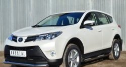 83 999 р. Защита порогов с пластиковыми вставками для ног из круглой трубы диаметром 76 мм Russtal Toyota RAV4 XA40 5 дв. дорестайлинг (2012-2015) (Защита порогов с со скосами на торцах (вариант 1))  с доставкой в г. Кемерово. Увеличить фотографию 8