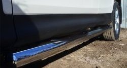 83 999 р. Защита порогов с пластиковыми вставками для ног из круглой трубы диаметром 76 мм Russtal Toyota RAV4 XA40 5 дв. дорестайлинг (2012-2015) (Защита порогов с со скосами на торцах (вариант 1))  с доставкой в г. Кемерово. Увеличить фотографию 10