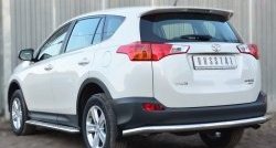14 999 р. Одинарная защита заднего бампера из трубы диаметром 63 мм SLITKOFF  Toyota RAV4  XA40 (2012-2015) 5 дв. дорестайлинг  с доставкой в г. Кемерово. Увеличить фотографию 2