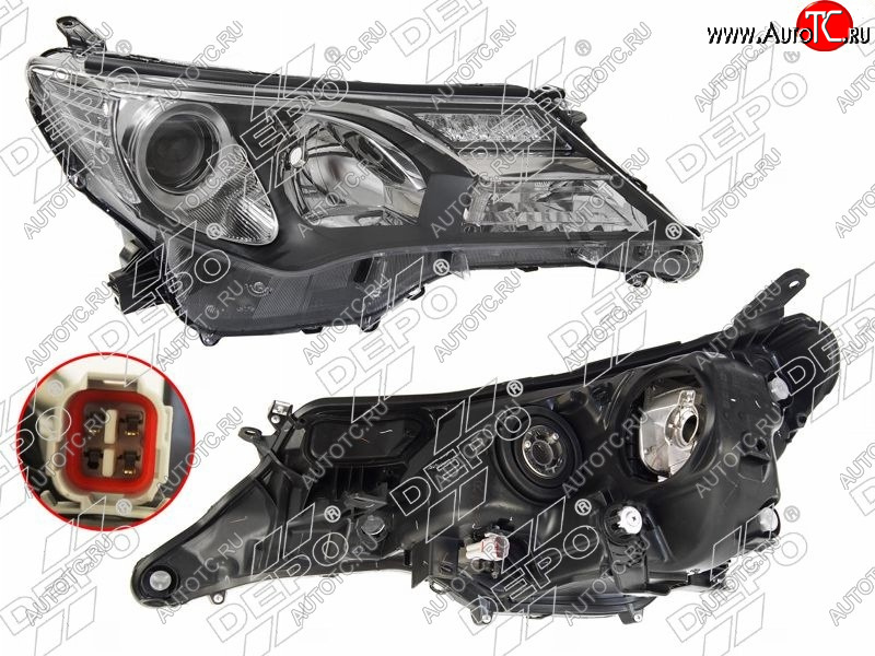 25 749 р. Правая фара (ксенон, LED, с электрокорректором, Евросвет) DEPO Toyota RAV4 XA40 5 дв. дорестайлинг (2012-2015)  с доставкой в г. Кемерово