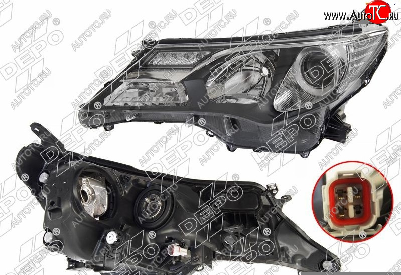 25 749 р. Левая фара (ксенон, LED, с электрокорректором, Евросвет) DEPO Toyota RAV4 XA40 5 дв. дорестайлинг (2012-2015)  с доставкой в г. Кемерово