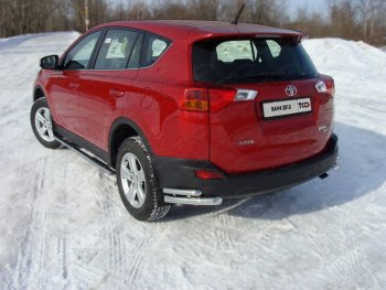 Защита заднего бампера (уголки двойные) ТСС 60,3/42,4 мм Toyota RAV4  XA40 (2012-2015) 5 дв. дорестайлинг