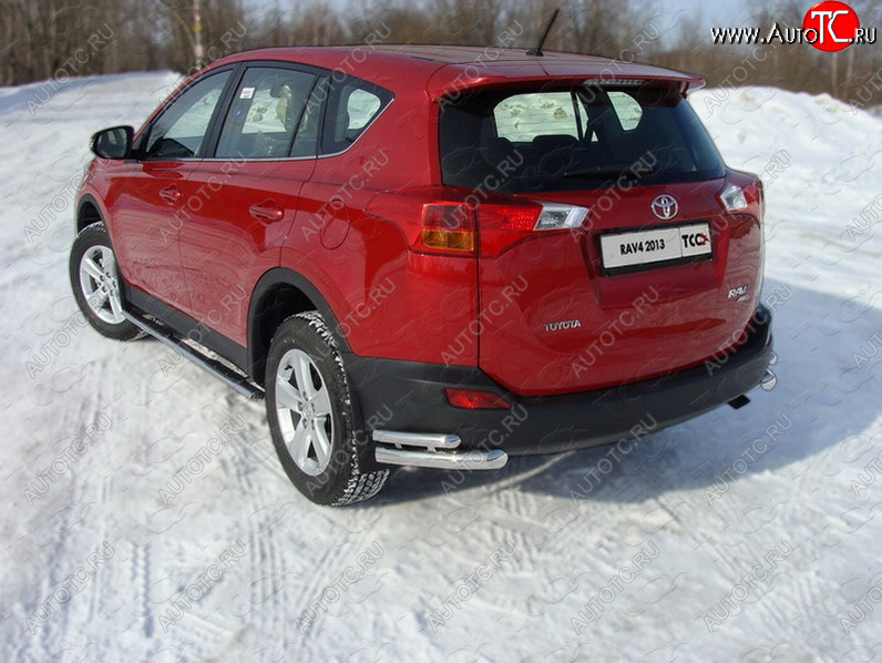 21 999 р. Защита заднего бампера (уголки двойные) ТСС 60,3/42,4 мм  Toyota RAV4  XA40 (2012-2015) 5 дв. дорестайлинг  с доставкой в г. Кемерово