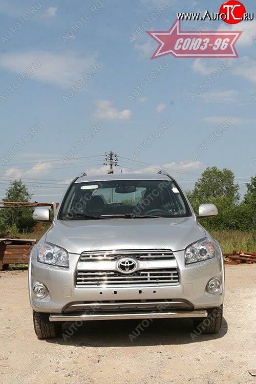 11 114 р. Защита переднего бампера одинарная длинная база Souz-96 (d60)  Toyota RAV4  XA30 (2009-2010) 5 дв. удлиненный 1-ый рестайлинг  с доставкой в г. Кемерово