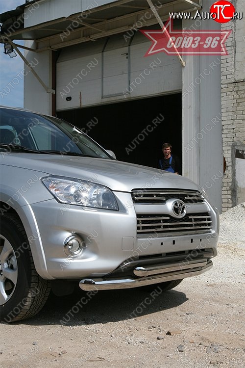 3 194 р. Защита переднего бампера двойная Souz-96 (d76/60)  Toyota RAV4  XA30 (2009-2010) 5 дв. удлиненный 1-ый рестайлинг  с доставкой в г. Кемерово