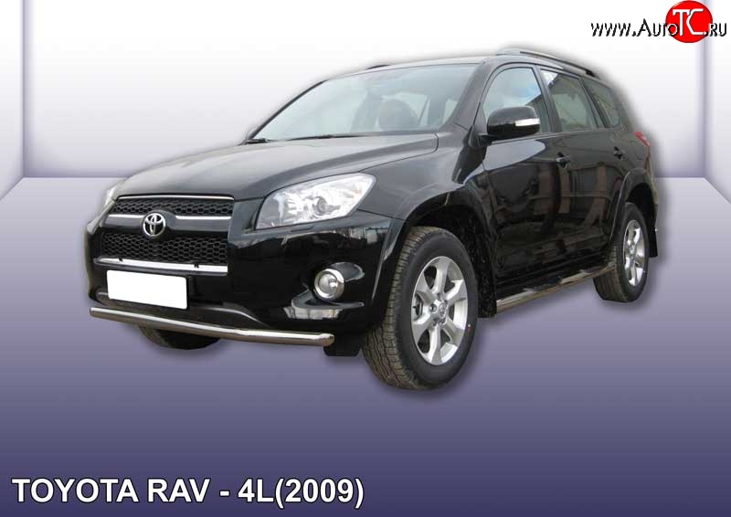 10 599 р. Одинарная защита переднего бампера из трубы диаметром 57 мм Slitkoff  Toyota RAV4  XA30 (2009-2010) 5 дв. удлиненный 1-ый рестайлинг (Цвет: нержавеющая полированная сталь)  с доставкой в г. Кемерово