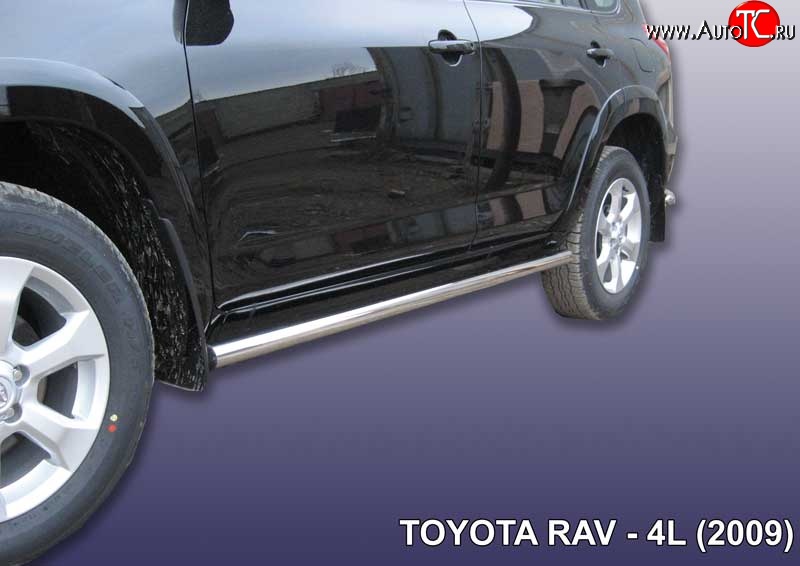 14 449 р. Защита порогов из круглой трубы диаметром 57 мм Slitkoff  Toyota RAV4  XA30 (2003-2010) 5 дв. удлиненный дорестайлинг, 5 дв. удлиненный 1-ый рестайлинг (Цвет: нержавеющая полированная сталь)  с доставкой в г. Кемерово