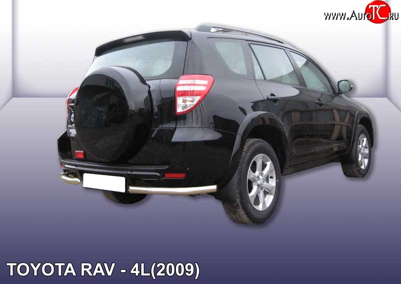 8 499 р. Защита заднего бампера Slitkoff (Ø 57 мм, уголки)  Toyota RAV4  XA30 (2009-2010) 5 дв. удлиненный 1-ый рестайлинг (Нержавеющая сталь)  с доставкой в г. Кемерово