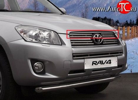 7 799 р. Декоративные вставки решетки радиатора Novline (верхние, двойные) Toyota RAV4 XA30 5 дв. 2-ой рестайлинг (2010-2013)  с доставкой в г. Кемерово
