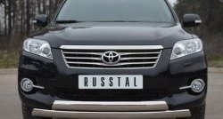 Защита переднего бампера (2 трубыØ75х42 мм, нержавейка) Russtal Toyota RAV4 XA30 5 дв. 2-ой рестайлинг (2010-2013)