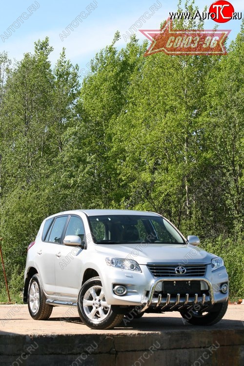 17 279 р. Защита переднего бампера Souz-96 (d60) Toyota RAV4 XA30 5 дв. удлиненный 2-ой рестайлинг (2010-2013)  с доставкой в г. Кемерово