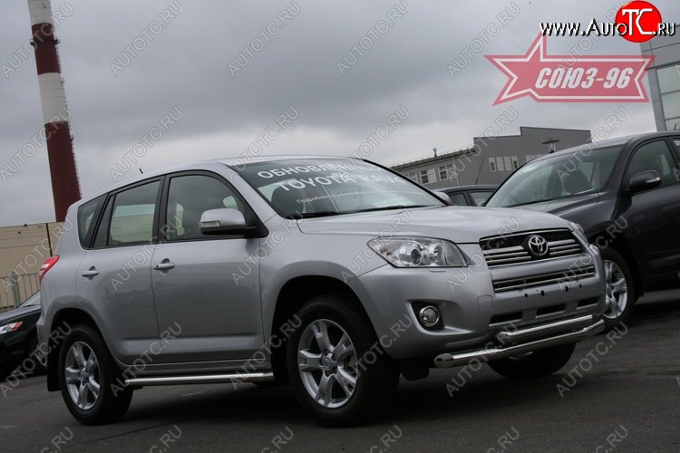 14 714 р. Защита переднего бампера двойная Souz-96 (d76/60) Toyota RAV4 XA30 5 дв. 2-ой рестайлинг (2010-2013)  с доставкой в г. Кемерово