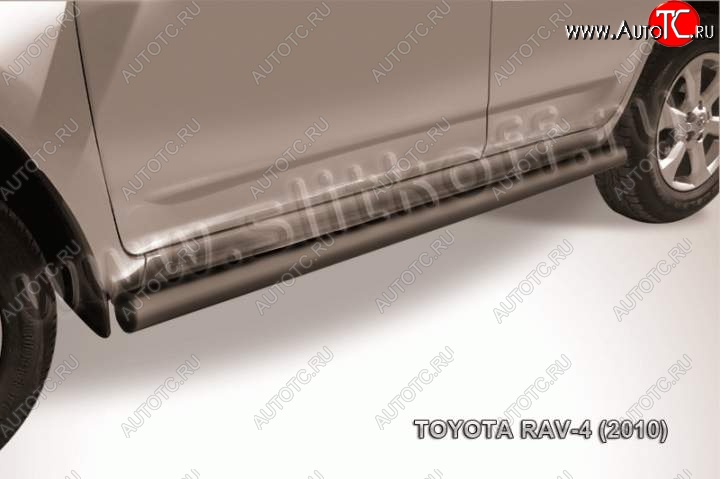 10 999 р. Защита порогов Slitkoff Toyota RAV4 XA30 5 дв. 2-ой рестайлинг (2010-2013) (Цвет: серебристый)  с доставкой в г. Кемерово
