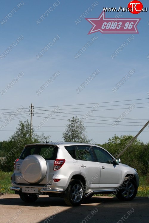 11 294 р. Защита заднего бампера из боковых уголков (d76) на стандарт Souz-96 Toyota RAV4 XA30 5 дв. 2-ой рестайлинг (2010-2013)  с доставкой в г. Кемерово