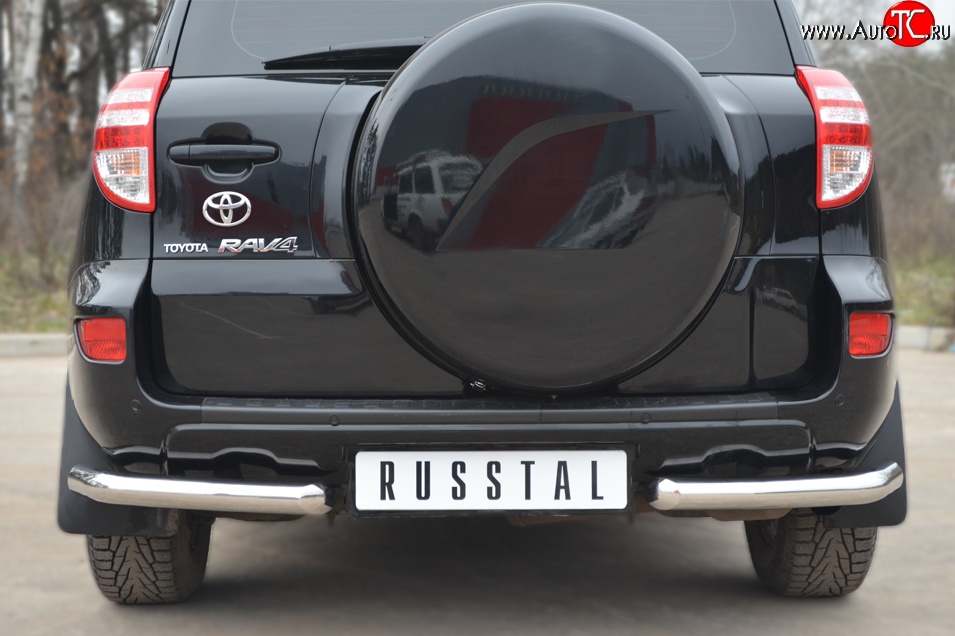 13 949 р. Защита заднего бампера (Ø63 мм, нержавейка) SLITKOFF  Toyota RAV4  XA30 (2010-2013) 5 дв. 2-ой рестайлинг  с доставкой в г. Кемерово