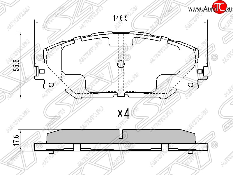 1 199 р. Колодки тормозные SAT (передние) Toyota RAV4 XA40 5 дв. дорестайлинг (2012-2015)  с доставкой в г. Кемерово
