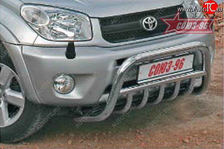 14 804 р. Защита переднего бампера Souz-96 (d60) Toyota RAV4 CA20 3 дв. дорестайлинг (2000-2003)  с доставкой в г. Кемерово
