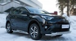 17 549 р. Защита переднего бампера (2 трубыØ42 мм, нержавейка) SLITKOFF  Toyota RAV4  XA40 (2015-2019) 5 дв. рестайлинг  с доставкой в г. Кемерово. Увеличить фотографию 4