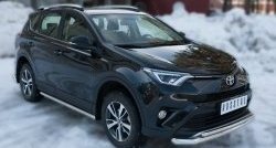 19 549 р. Защита переднего бампера (2 трубыØ63 и 42 мм, нержавейка) SLITKOFF  Toyota RAV4  XA40 (2015-2019) 5 дв. рестайлинг  с доставкой в г. Кемерово. Увеличить фотографию 4