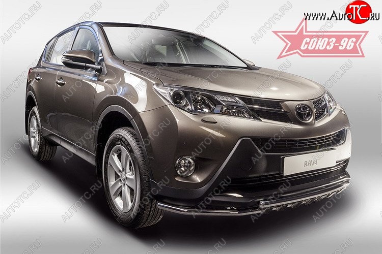 16 649 р. Защита переднего бампера двойная Souz-96 (d42/42)  Toyota RAV4  XA40 (2012-2015) 5 дв. дорестайлинг  с доставкой в г. Кемерово
