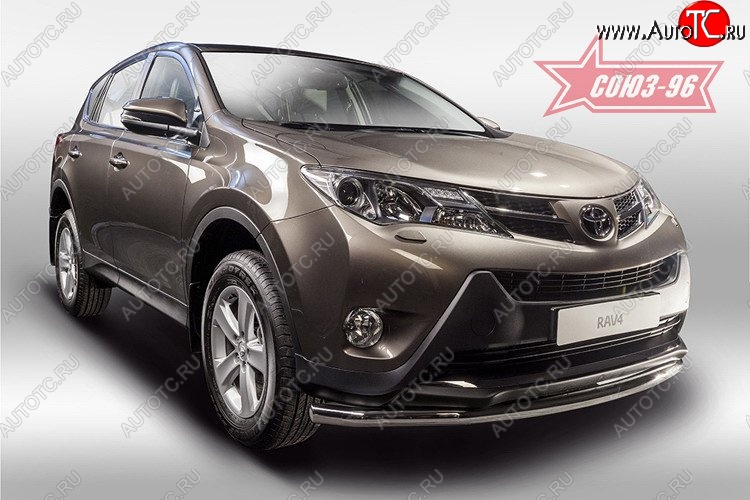 12 644 р. Защита переднего бампера одинарная Souz-96 (d60)  Toyota RAV4  XA40 (2012-2015) 5 дв. дорестайлинг  с доставкой в г. Кемерово