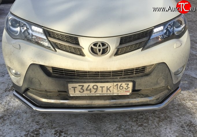 8 799 р. Одинарная защита переднего бампера d63.5 мм Металл Дизайн  Toyota RAV4  XA40 (2012-2015) 5 дв. дорестайлинг (полированная нержавейка)  с доставкой в г. Кемерово