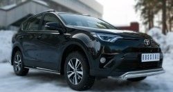 12 499 р. Защита переднего бампера (Ø75х42 мм, нержавейка) Russtal Toyota RAV4 XA40 5 дв. рестайлинг (2015-2019)  с доставкой в г. Кемерово. Увеличить фотографию 4