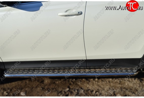 22 949 р. Широкая защита порогов с трубой диаметром 42 мм SLITKOFF v2  Toyota RAV4  XA40 (2012-2015) 5 дв. дорестайлинг  с доставкой в г. Кемерово