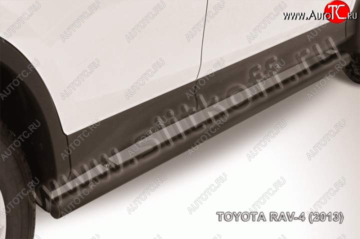 9 649 р. Защита порогов Slitkoff Toyota RAV4 XA40 5 дв. дорестайлинг (2012-2015) (Цвет: серебристый)  с доставкой в г. Кемерово