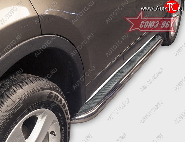 18 629 р. Защита порогов с листом Souz-96 (d60).  Toyota RAV4  XA40 (2012-2015) 5 дв. дорестайлинг  с доставкой в г. Кемерово