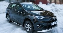 83 999 р. Защита порогов с пластиковыми вставками для ног из круглой трубы диаметром 76 мм (рестайлинг) Russtal Toyota RAV4 XA40 5 дв. дорестайлинг (2012-2015) (Защита порогов с со скосами на торцах (вариант 1))  с доставкой в г. Кемерово. Увеличить фотографию 7