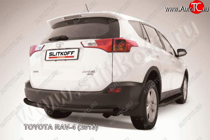 6 399 р. Защита заднего бампера d57 радиусная Toyota RAV4 XA40 5 дв. дорестайлинг (2012-2015) (Цвет: серебристый)  с доставкой в г. Кемерово