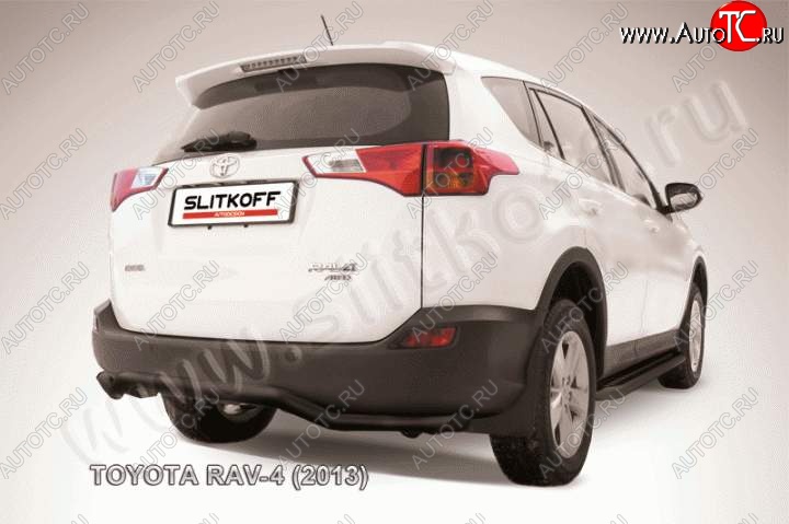 8 999 р. Защита задняя Slitkoff Toyota RAV4 XA40 5 дв. дорестайлинг (2012-2015) (Цвет: серебристый)  с доставкой в г. Кемерово