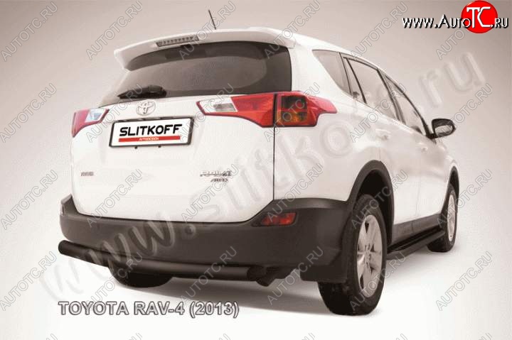7 199 р. Защита задняя Slitkoff Toyota RAV4 XA40 5 дв. дорестайлинг (2012-2015) (Цвет: серебристый)  с доставкой в г. Кемерово