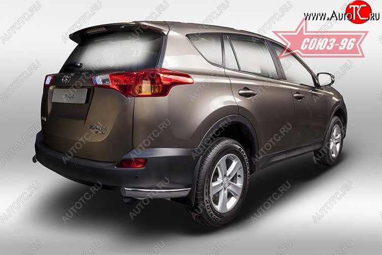 1 043 р. Защита заднего бампера из боковых уголков Souz-96 (d75x42) Toyota RAV4 XA40 5 дв. дорестайлинг (2012-2015)  с доставкой в г. Кемерово